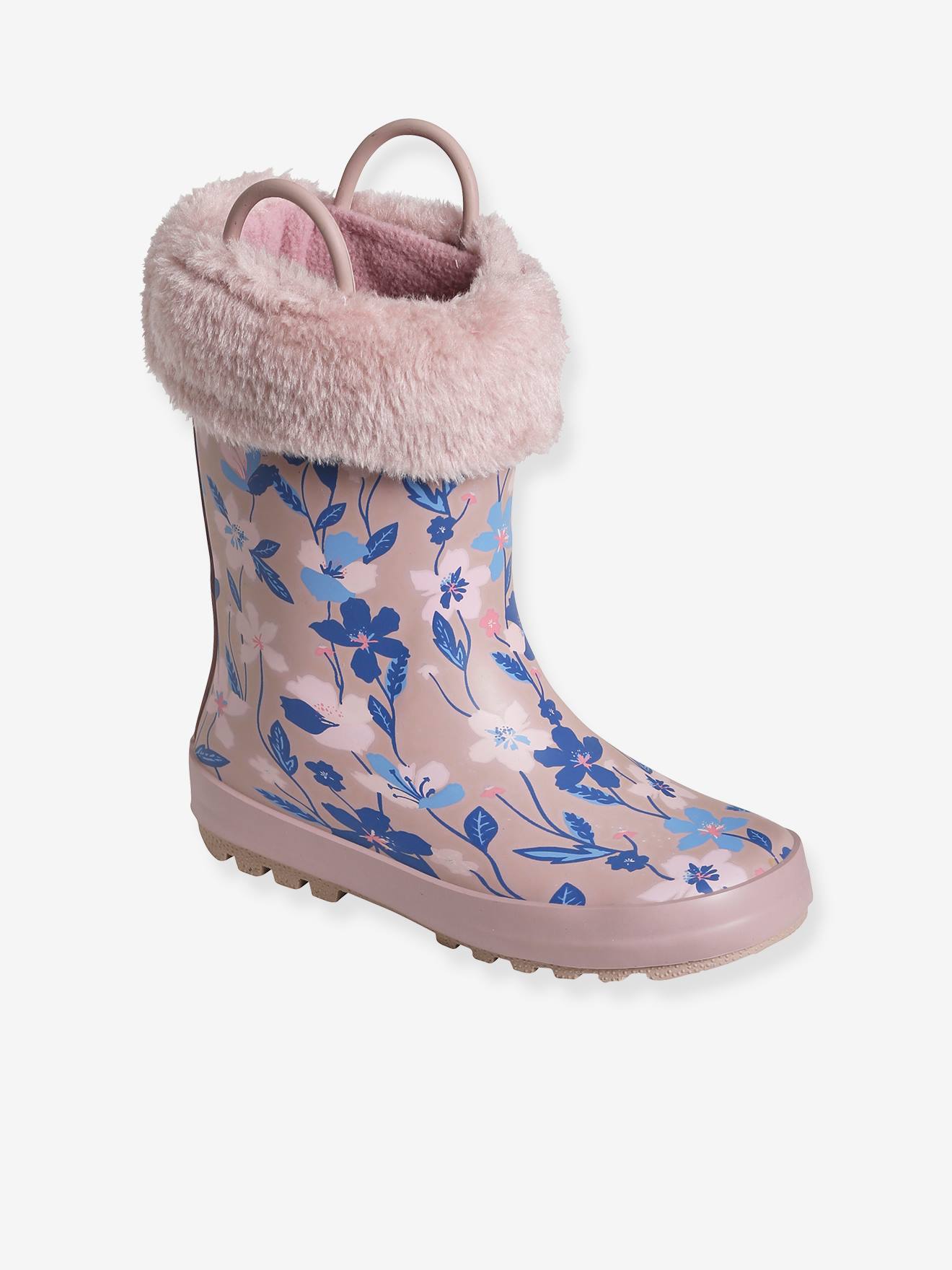 Bottes de pluie imprimées fille collection maternelle rose fleuris