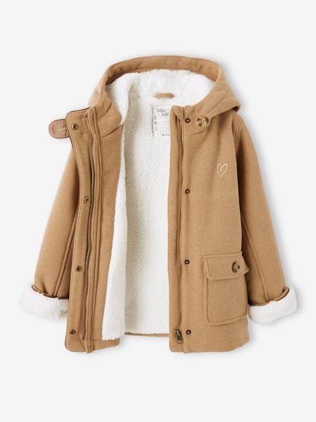 Manteau Capuche Sherpa Vertbaudet Manteau Enfant Fille Drap De Laine - Manteaux Légers Ou Chauds Pour Fille Sur Manteau Fille 8 Ans