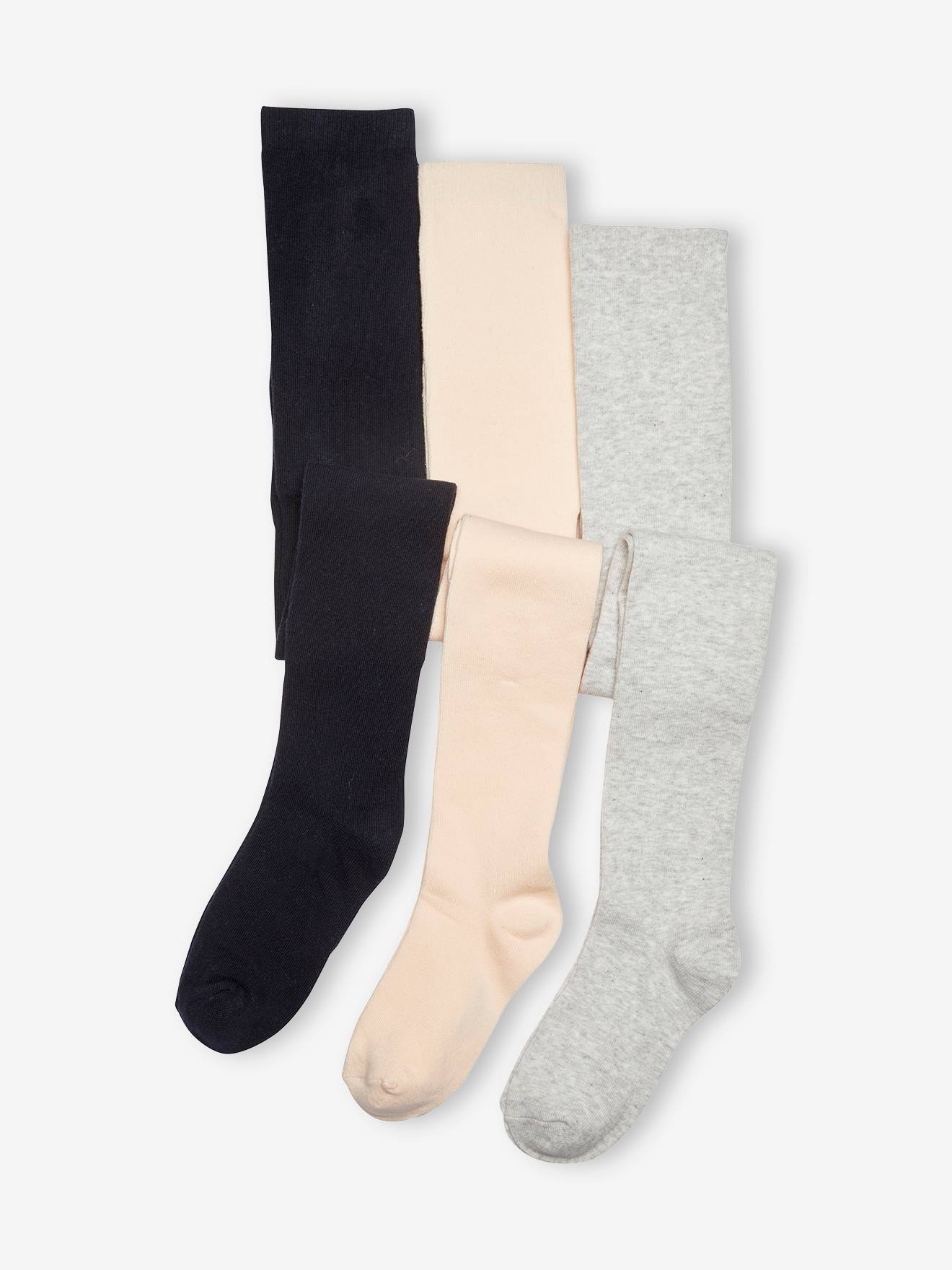 Lot de 3 paires de collants fille lot encre