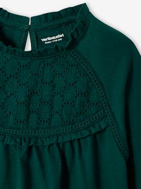 T-shirt En Côtes Manches Longues Fille – Vertbaudet, Col Rond Avec Nœud, 95% Coton, Confortable