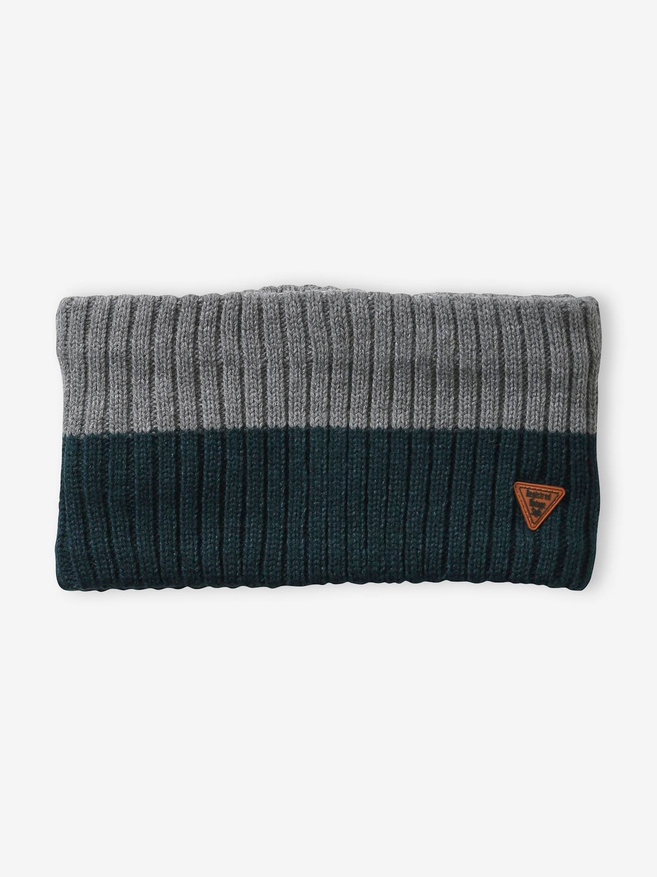 Snood bicolore garçon pétrole