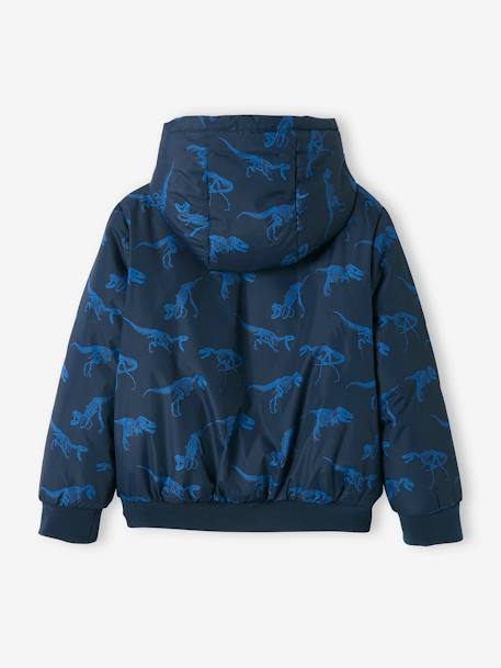 Blouson à capuche motifs dinosaures doublé polaire garçon dark bleu indigo imprimé 3 - vertbaudet enfant 