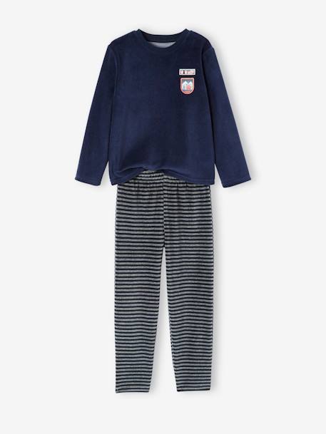 Lot de 2 pyjamas garçon velours nature LOT BLEU ET GRIS 3 - vertbaudet enfant 