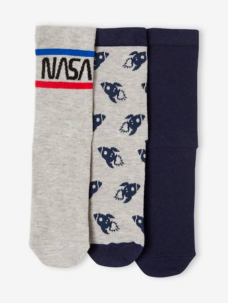 Lot de 3 paires de chaussettes NASA® BLEU FONCE UNI 2 - vertbaudet enfant 