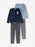 Lot de 2 pyjamas garçon velours nature LOT BLEU ET GRIS 1 - vertbaudet enfant 