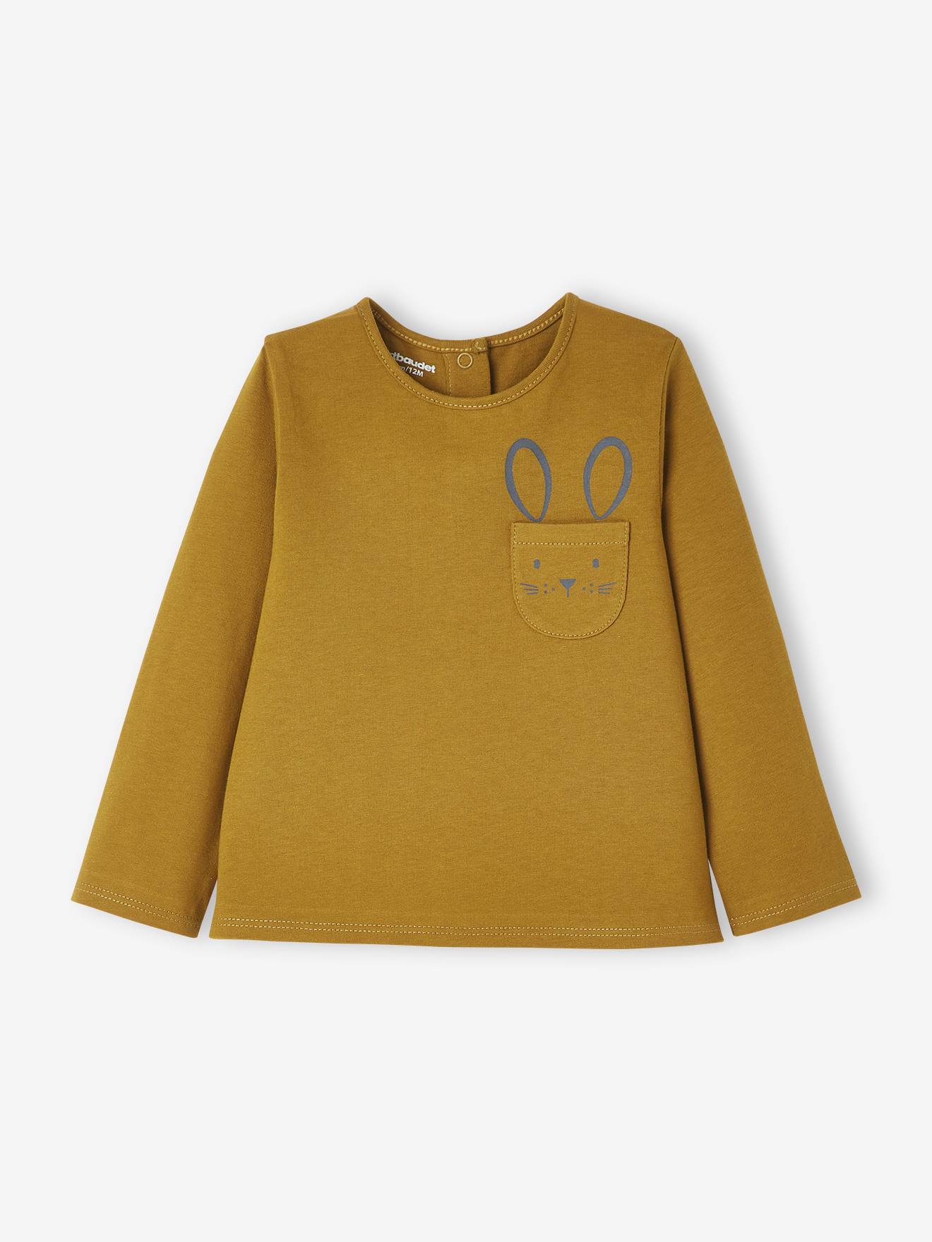 T-shirt bébé fille manches longues olive