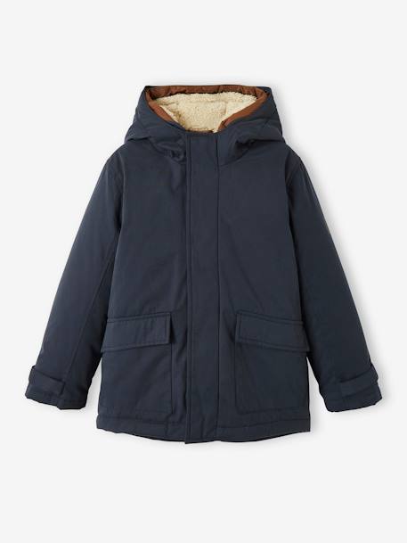 Parka garçon 3 en 1 blouson amovible kaki+lichen+Marine grisé+noix de pécan 36 - vertbaudet enfant 