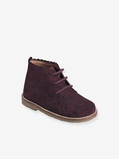 Chaussures-Chaussures bébé 17-26-Bottines bébé fille cuir lacées