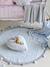 Tapis coton lavable rond avec pompons LORENA CANALS bleu grisé+rose 2 - vertbaudet enfant 
