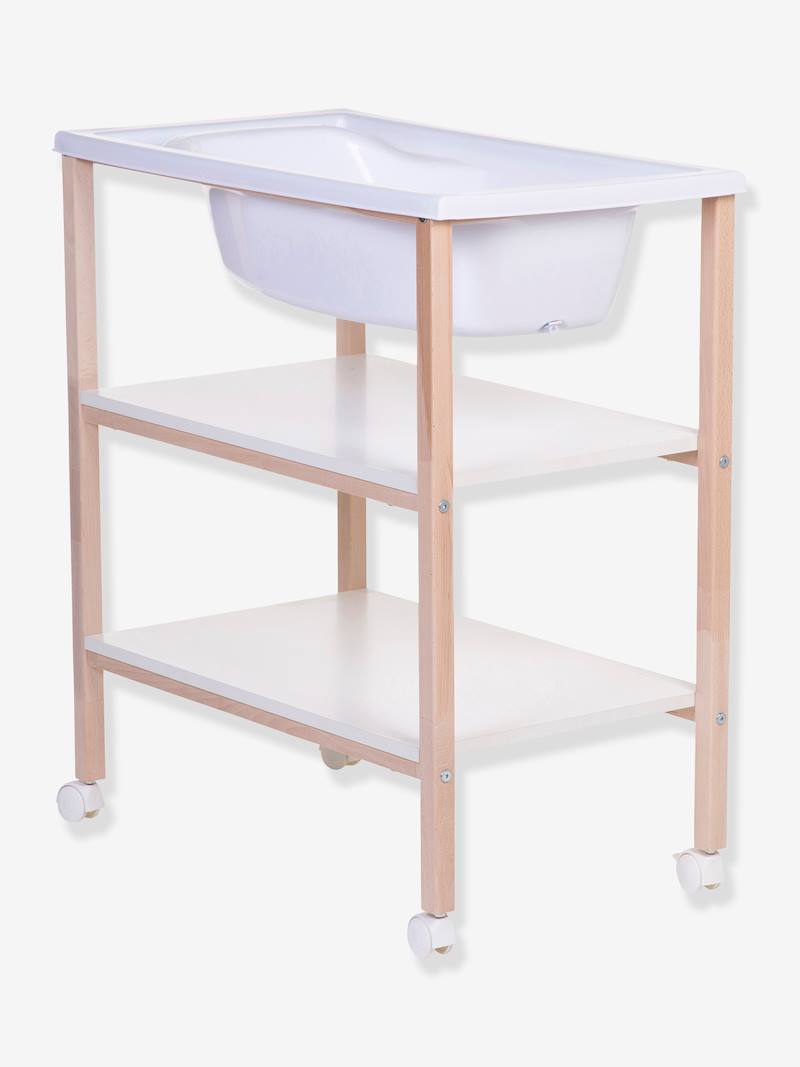 Table à langer avec baignoire intégrée CHILDHOME blanc/bois Childhome