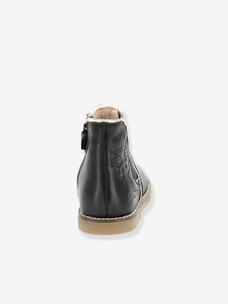 Boots en cuir fille Sarmille ASTER® bordeaux+marron+noir 27 - vertbaudet enfant 