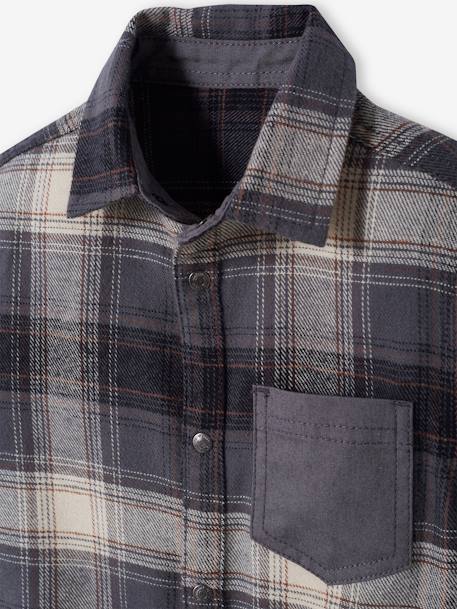 Chemise à capuche en denim léger garçon - double stone