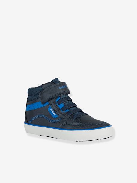 Baskets Geox Garçon Gisli Boy A - Bleu Cuir Et Nylon - Semelle Caoutchouc - Sport Et Loisirs