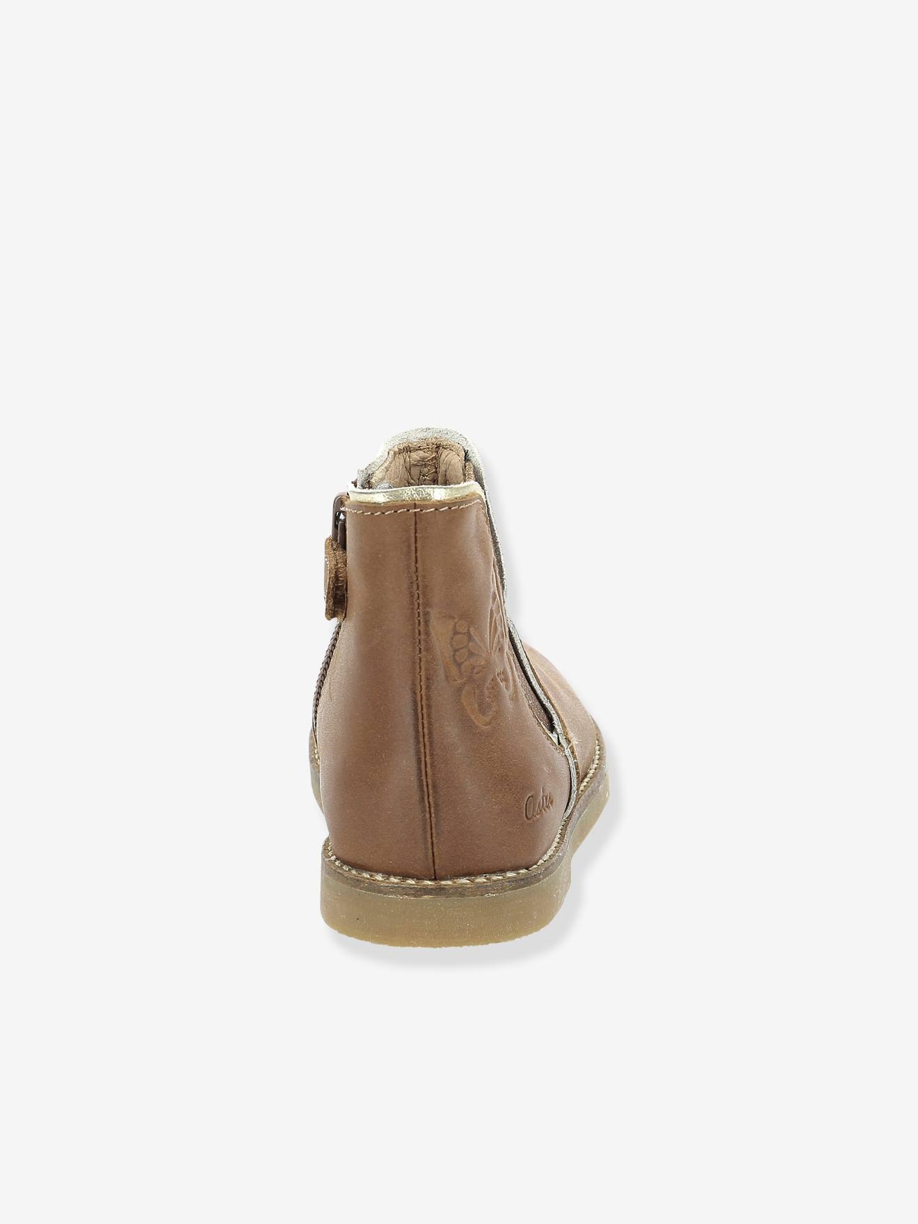 Bottines Fille En Cuir PU - Fermeture éclair Latérale - Semelle Souple Antidérapante - Pour Automne/hiver - Imperméables