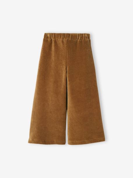 Pantalon large en velours fille marron+vert sapin 7 - vertbaudet enfant 