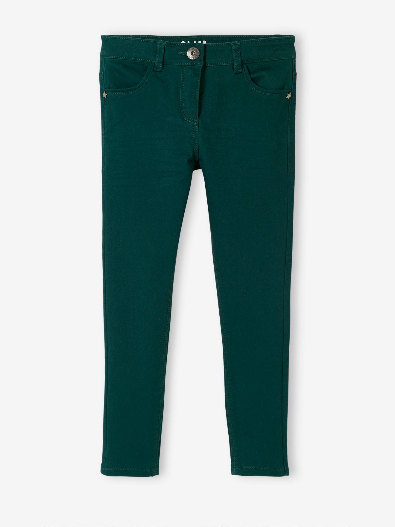 Pantalon slim Morphologik fille tour de hanches FIN vert