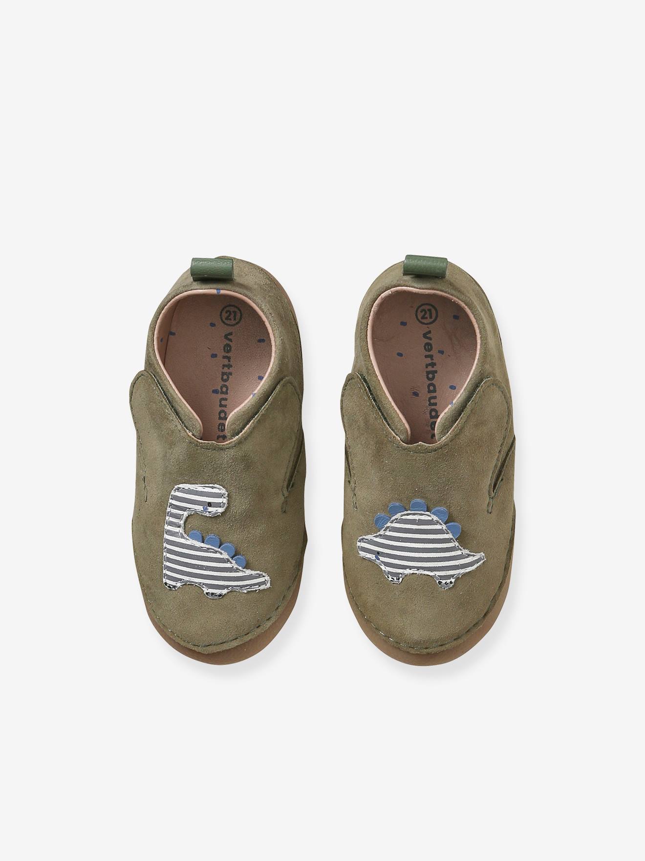 Chaussons Bébé Garçon En Cuir Synthétique - Semelle Souple, Antidérapante - Tailles 3-18 Mois