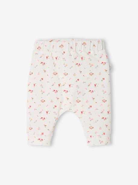 Pantalon naissance en maille souple BASICS beige+Blanc imprimer fleuris+ivoire+rose poudre 4 - vertbaudet enfant 