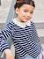 T-shirt blouse col en broderie anglaise fille marine rayé+rose poudré 2 - vertbaudet enfant 