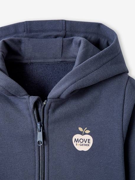Sweat fille zippé à capuche sport bleu 6 - vertbaudet enfant 