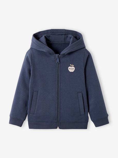Sweat fille zippé à capuche sport bleu 4 - vertbaudet enfant 
