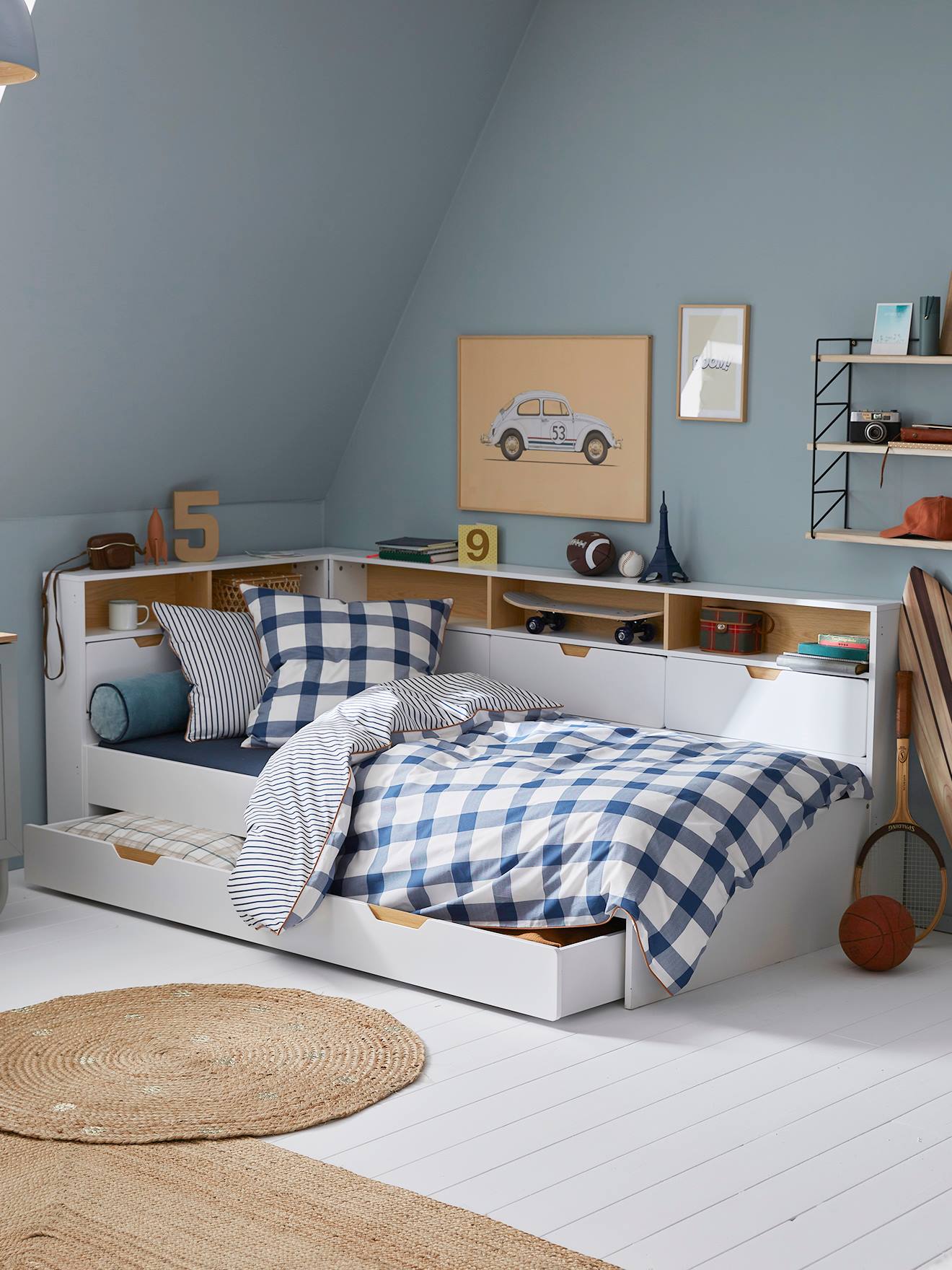 Lit enfant multi rangements TRÉSOR blanc