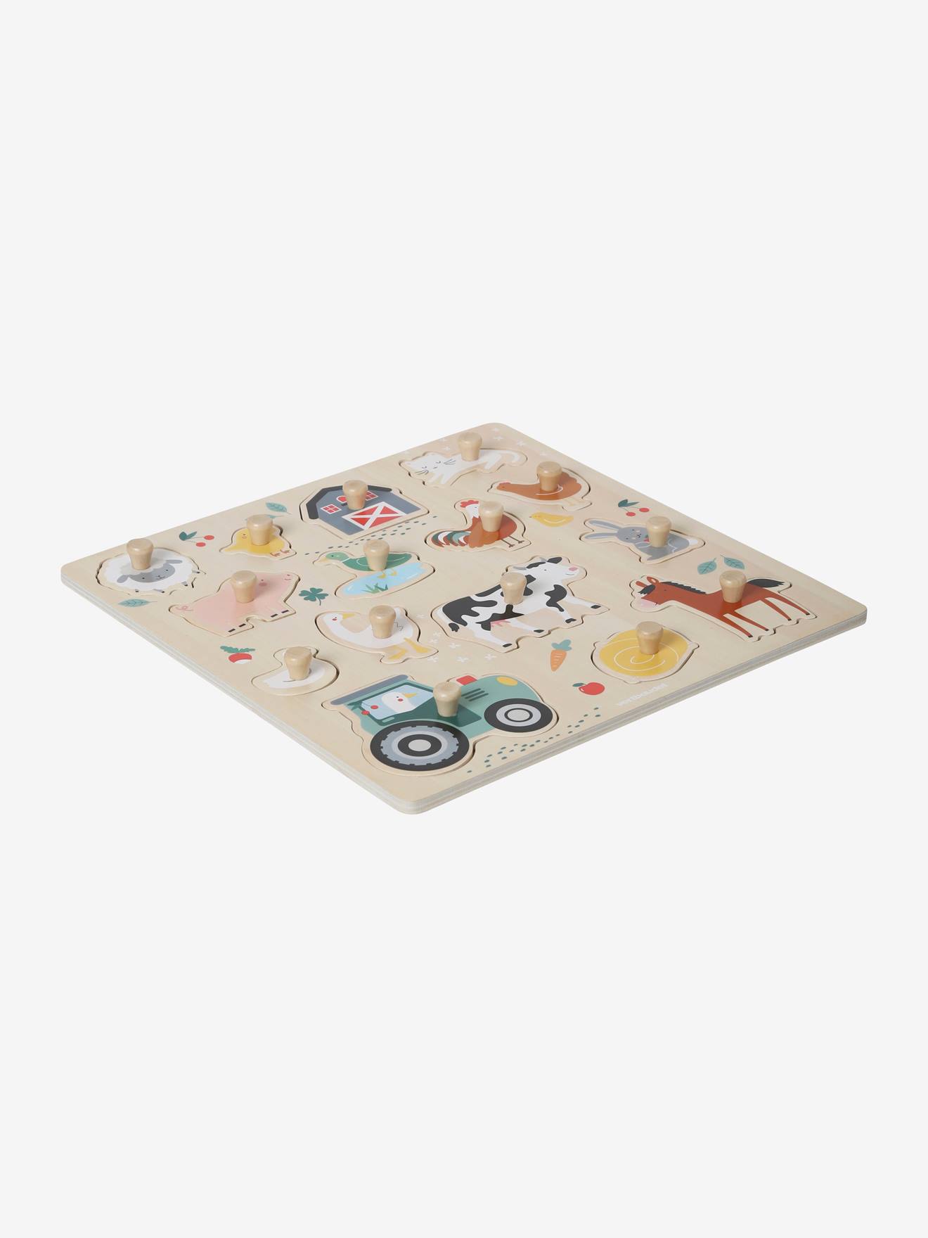 Puzzle boutons Lovely Farm en bois FSC® beige (Vertbaudet) - Image 2