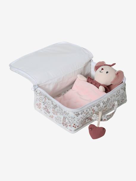 Doudou oiseau bi-matière avec mallette rose Vertbaudet | La Redoute