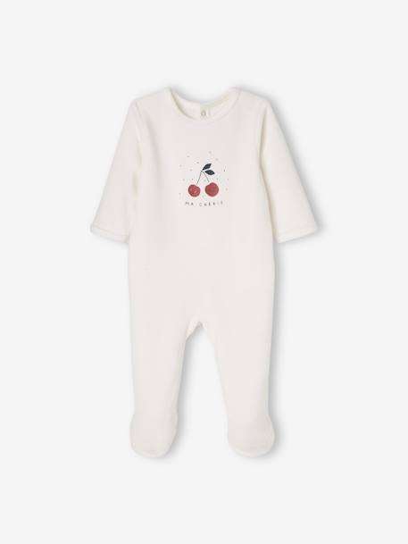 Lot de 3 pyjamas en velours bébé ouverture dos lot blush foncé+lot curcuma+lot ivoire 4 - vertbaudet enfant 