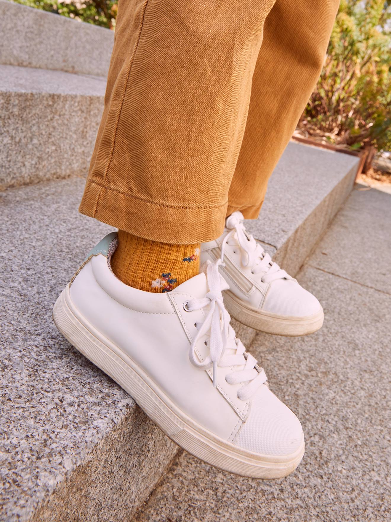 Baskets lacées et zippées fille blanc