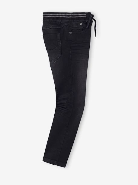 Jean garçon droit facile à enfiler denim effet molleton blue stone+BRUT FONCE+denim black+denim bleached+denim gris+double stone 13 - vertbaudet enfant 