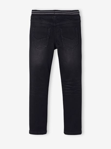 Jean garçon droit facile à enfiler denim effet molleton blue stone+BRUT FONCE+denim black+denim bleached+denim gris+double stone 14 - vertbaudet enfant 