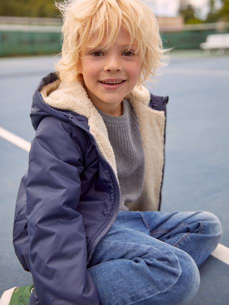 Parka garçon 3 en 1 blouson amovible kaki+lichen+Marine grisé+noix de pécan 4 - vertbaudet enfant 