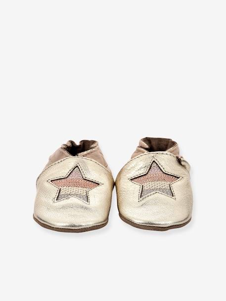 Chaussons cuir souple bébé Star Stripe ROBEEZ© or 3 - vertbaudet enfant 