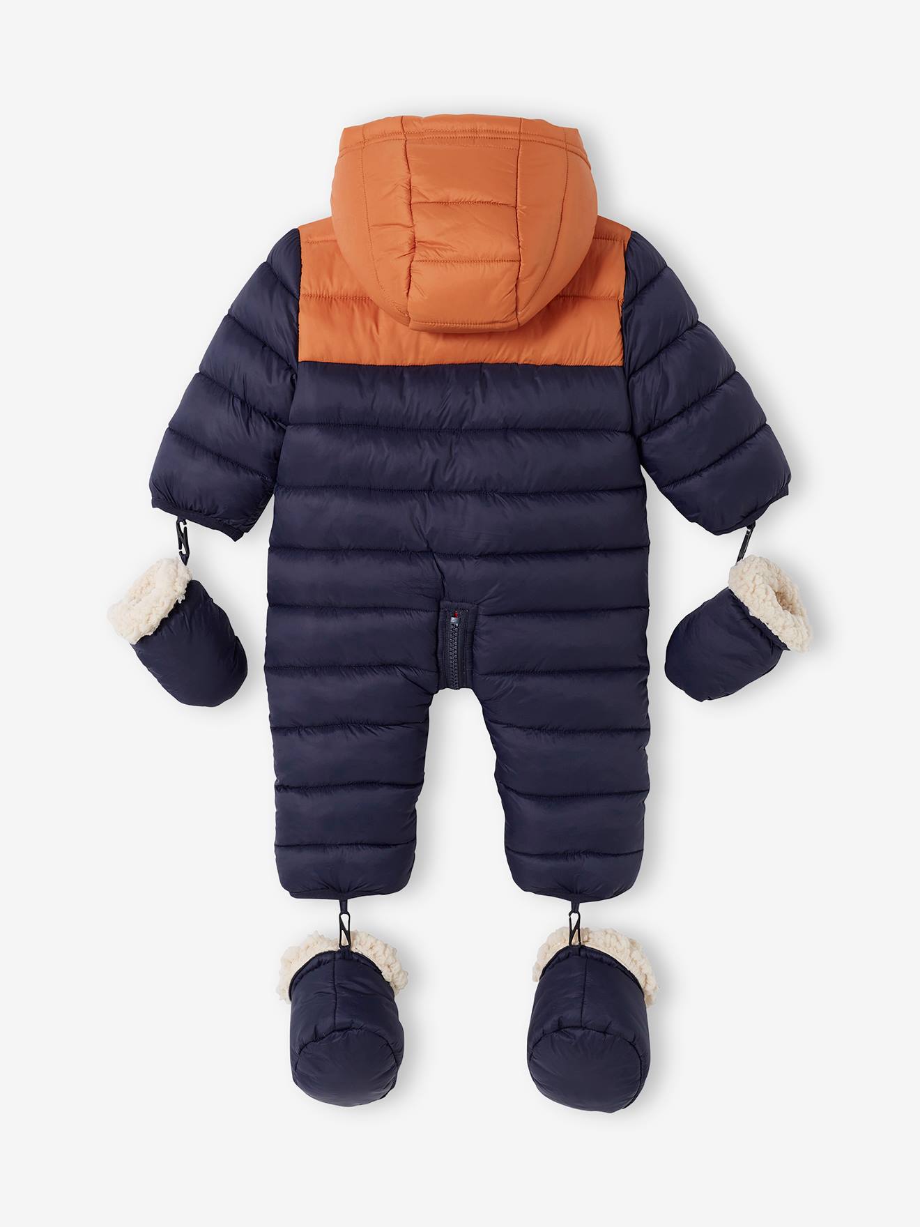 Combipilote bébé colorblock doublée et matelassée encre (Vertbaudet) - Image 1