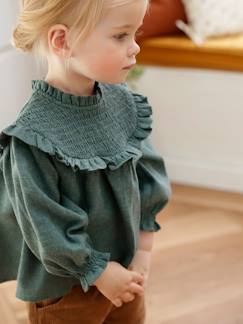 -Blouse à smocks bébé et son bandeau assorti