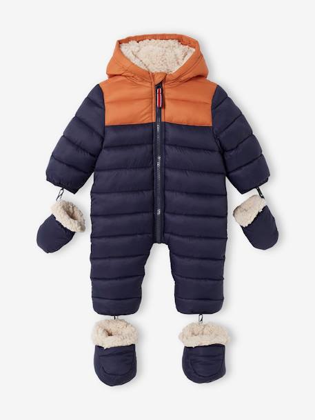 Vertbaudet - Combi-pilote colorblock bébé doublée et matelassée encre