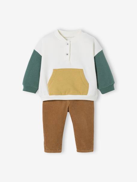 Sweat Fantaisie VERTBAUDET Bébé Garçon - 100% Coton, Manches Longues, Motif Bouclette | Confortable Et Ludique