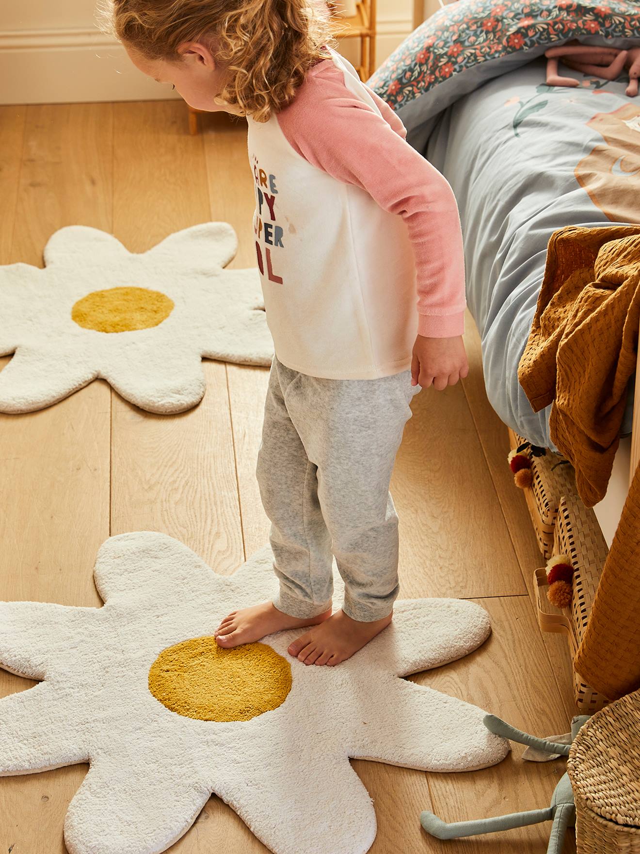 Tapis Fleur blanc