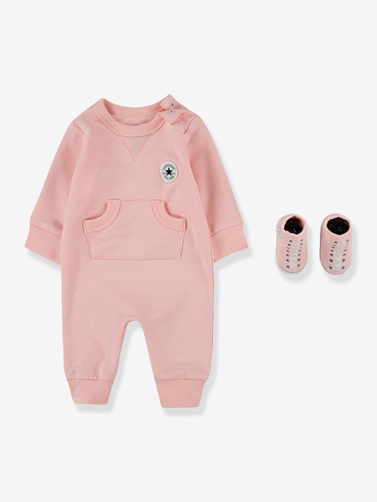 Set 2 pièces combinaison courte + chaussettes Lil Chuck rose pâle
