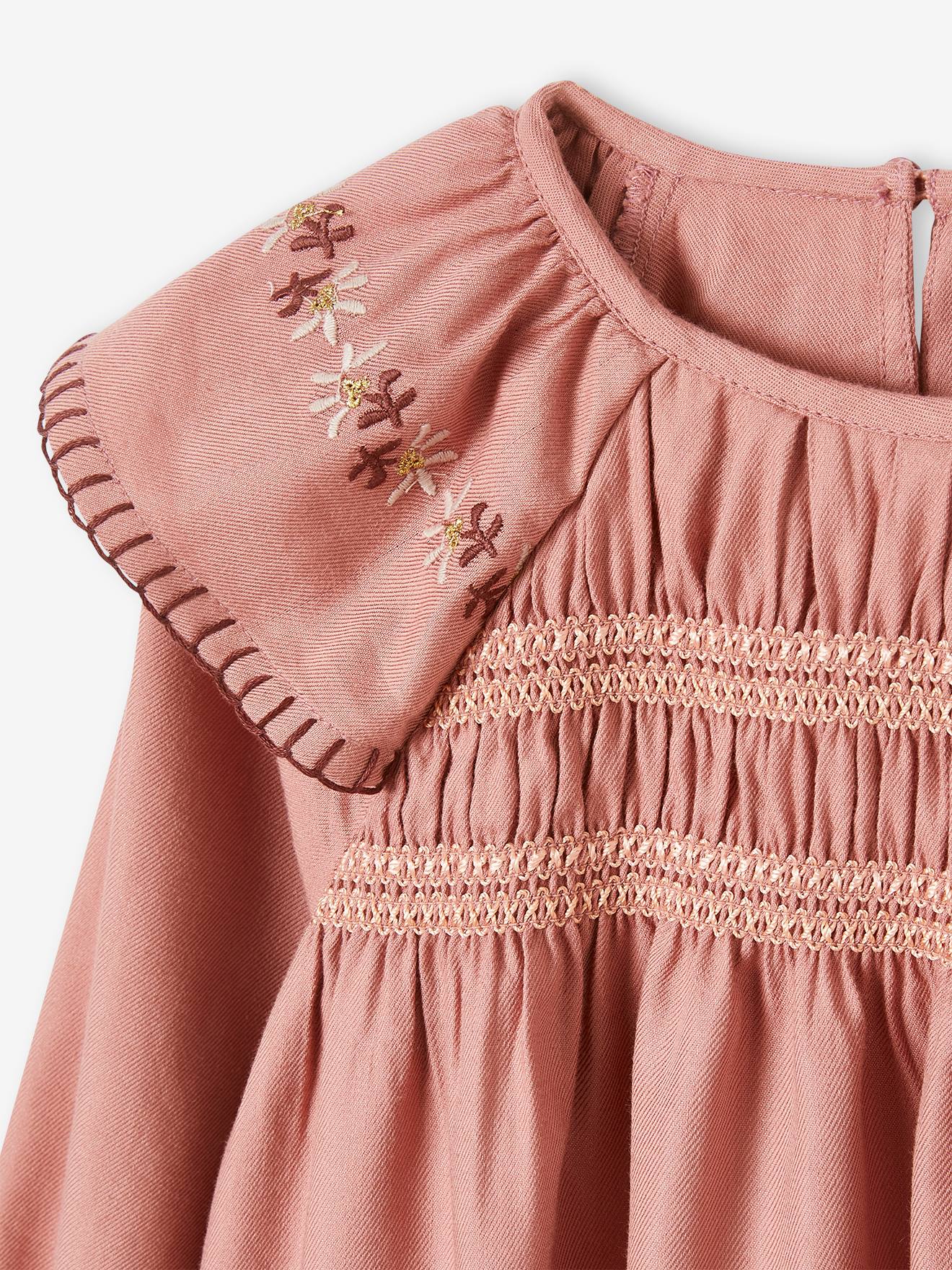 VIKITA Robe Fille Florale Broderie Coton Princesse - Manches Longues 1-8 Ans