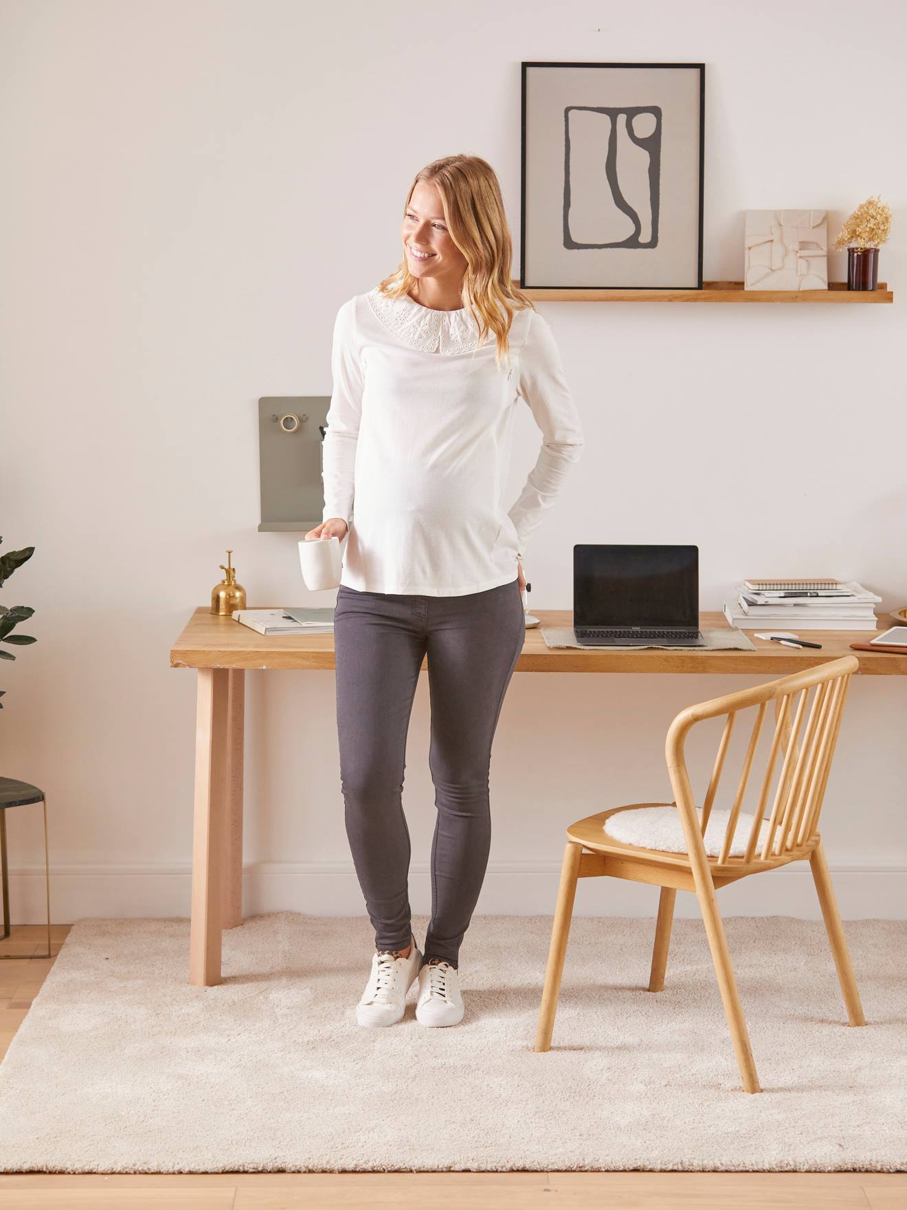 Jean slim de grossesse entrejambe 69 cm gris anthracite