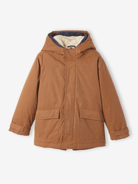 Parka garçon 3 en 1 blouson amovible kaki+lichen+Marine grisé+noix de pécan 44 - vertbaudet enfant 
