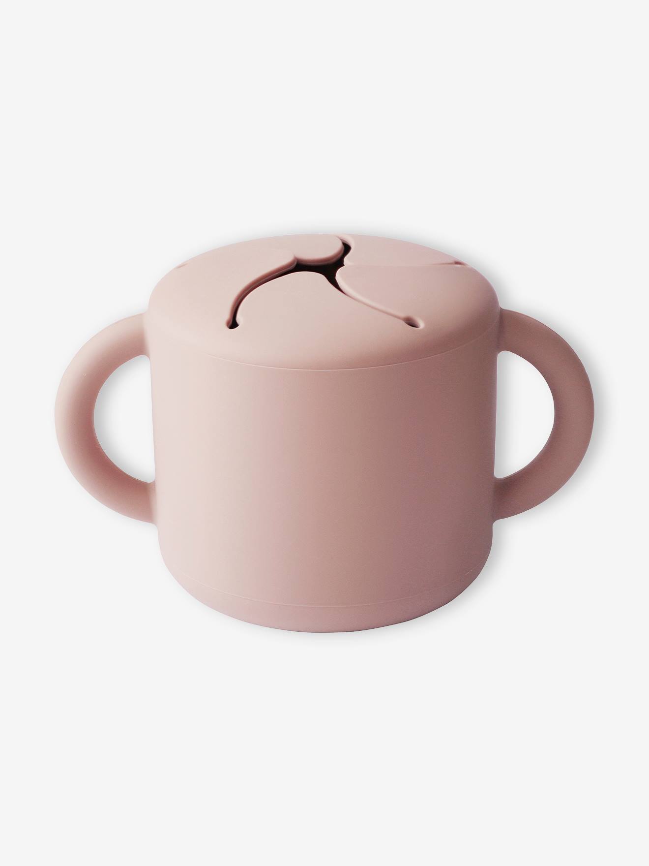 Tasse à goûter MUSHIE en silicone rose blush