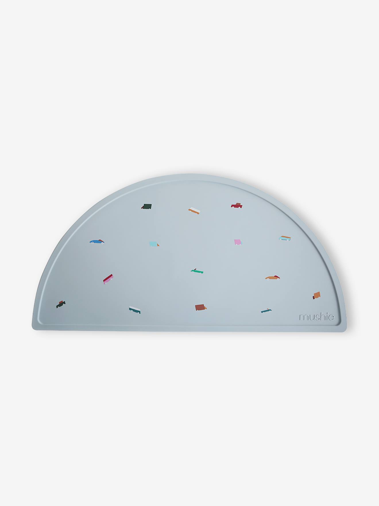Set de table MUSHIE en silicone bleu ciel/voitures