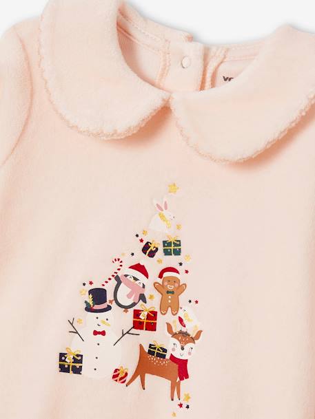 Dors-bien bébé fille Noël et bonnet en velours rose pâle 4 - vertbaudet enfant 