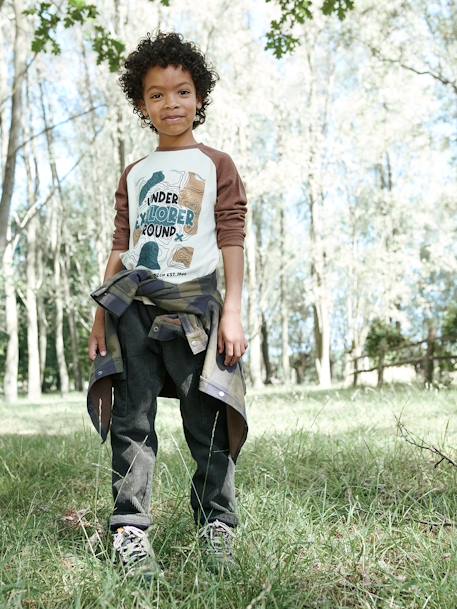 T-shirt ultra doux motif cartographie garçon ECRU 6 - vertbaudet enfant 