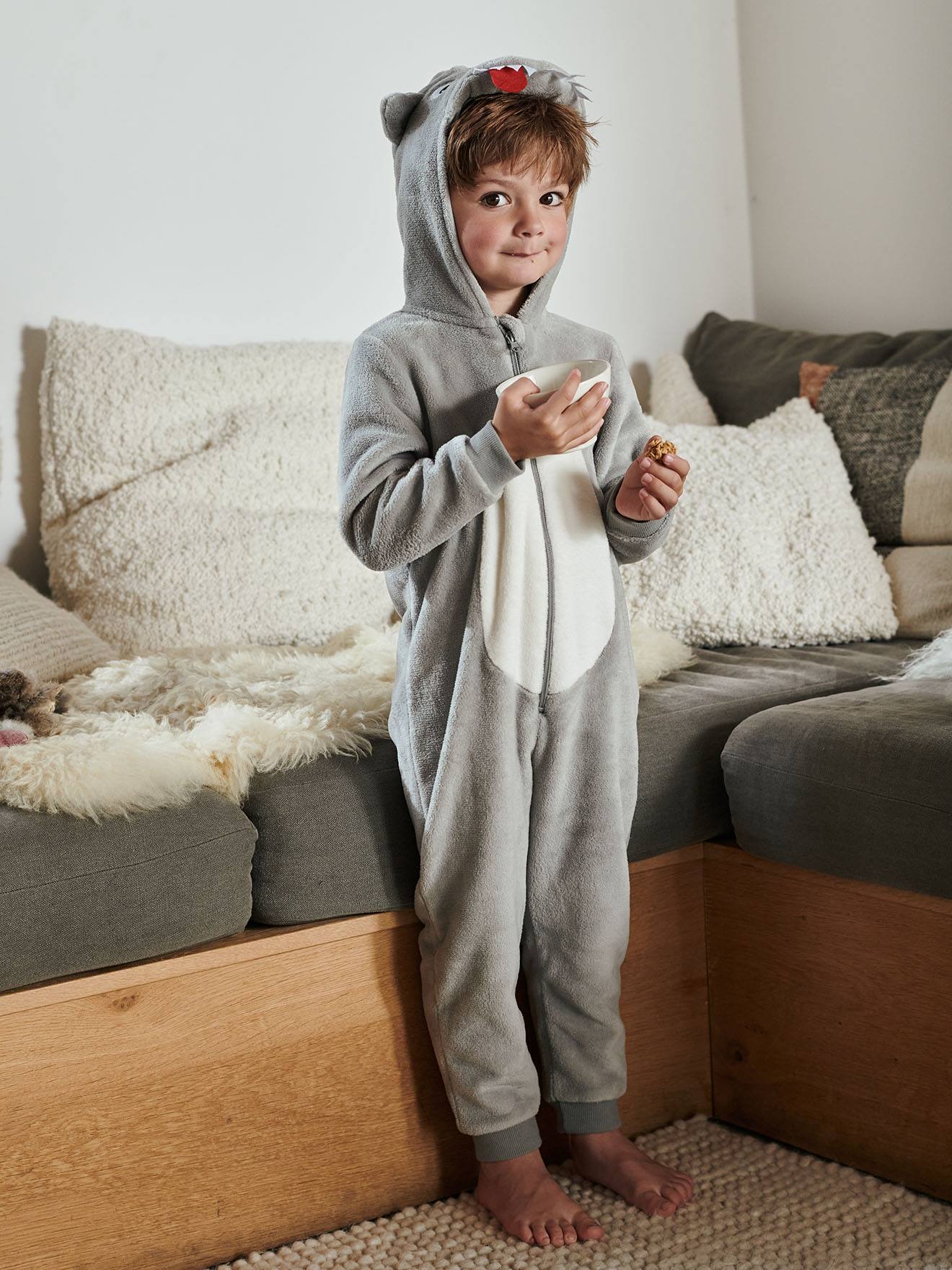 Combi-pyjama loupgarçon gris clair