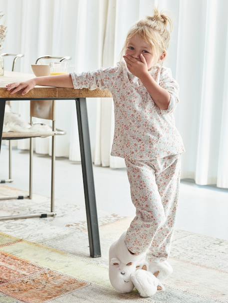 Pyjama Velours Vertbaudet Fille 2 Ans – Rose, Manches Longues, Antidérapant