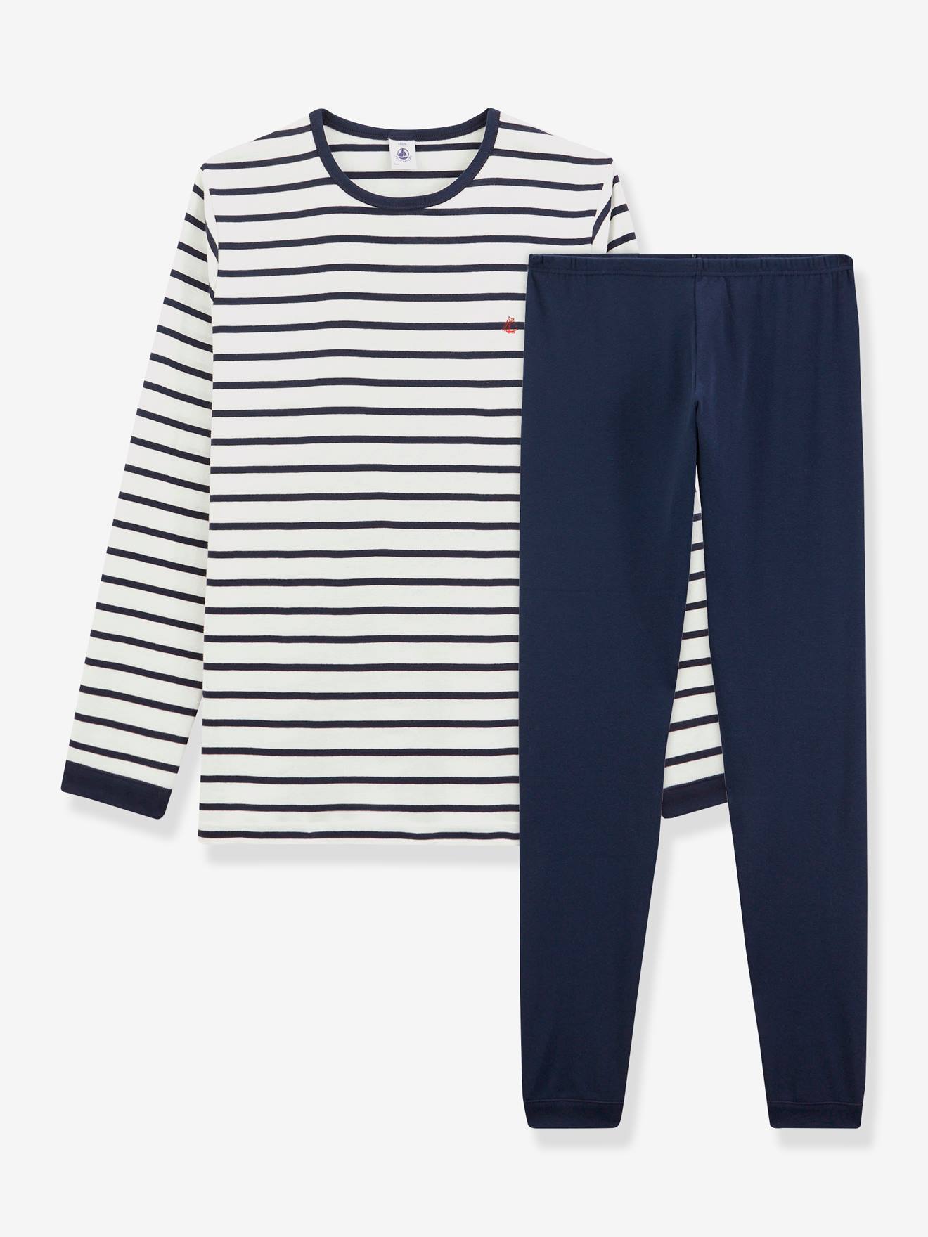 Pyjama marinière garçon écru